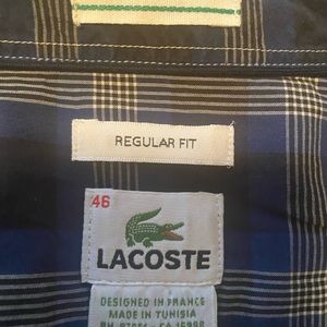Lacoste bottom up plaid shirt